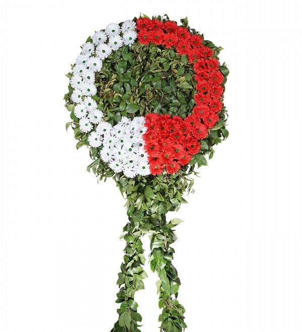 Kırmızı Beyaz Merasim ve Cenaze İçin Çelenk